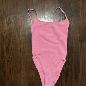 Hunza G Pink One Piece Swimsuit